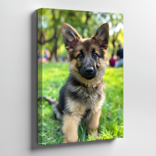 German shepherd puppy canvas - puppy,