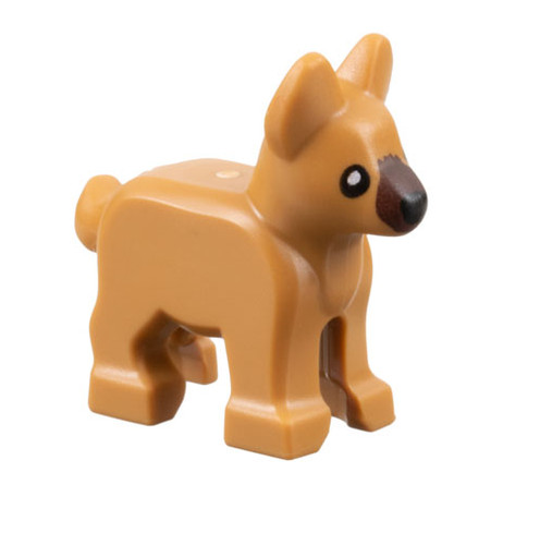 Lego dog animal - medium, nougat