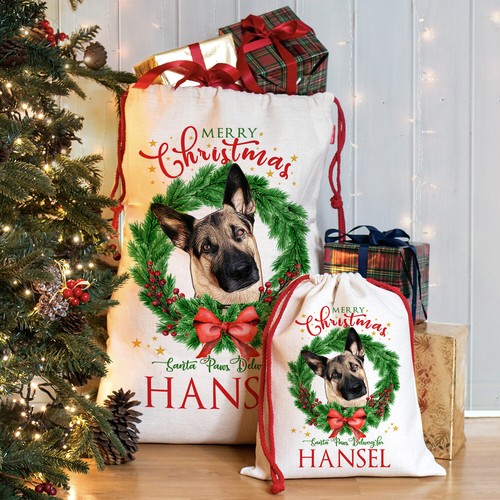 Alsatian christmas sack - alsatian,